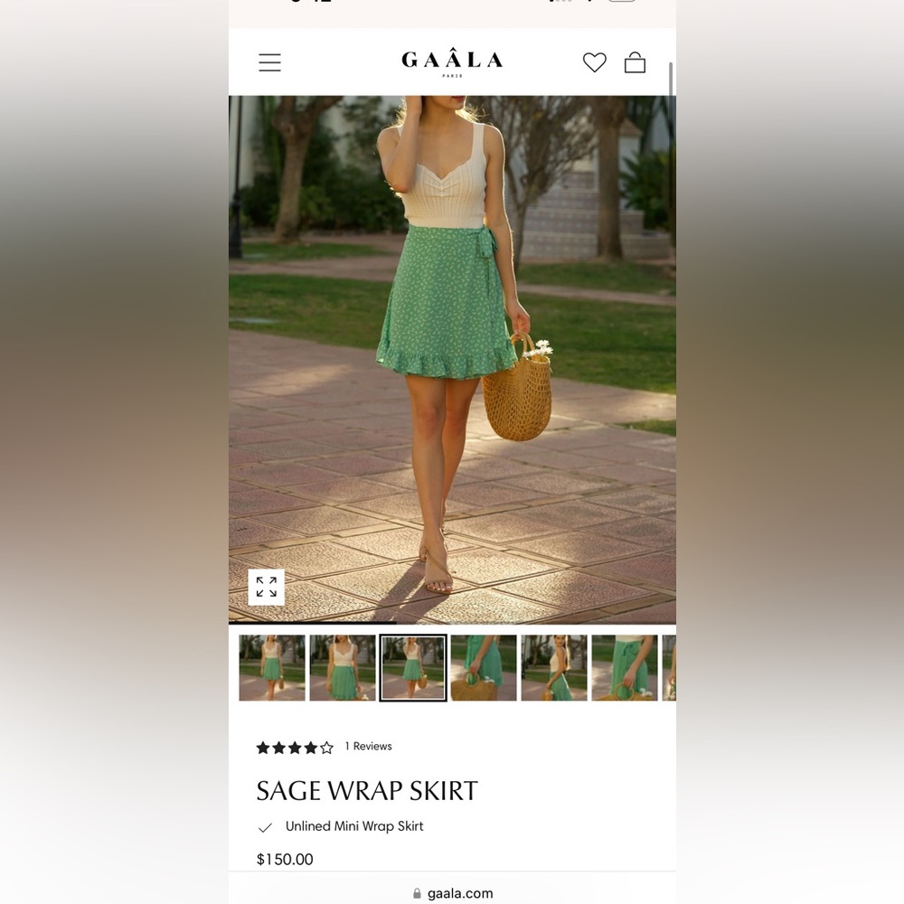 Gaâla Sage Wrap Skirt